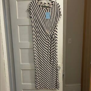 Chic Striped Black and White Maxi Dress